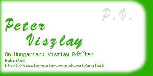 peter viszlay business card